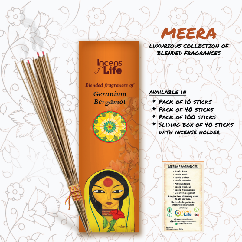 Meera Incense - Geranium Bergamot - Image 2